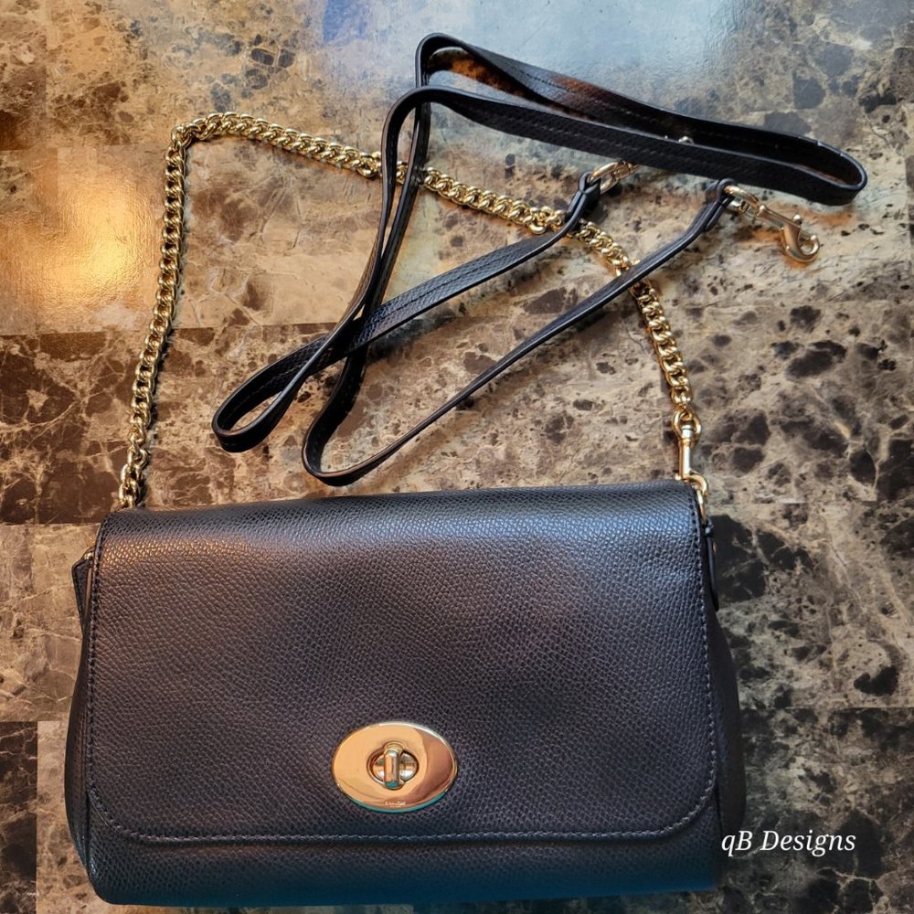 Authentic Coach Leather Handbag - Black